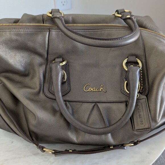 Coach taupe leather satchel - Picture 2 of 3